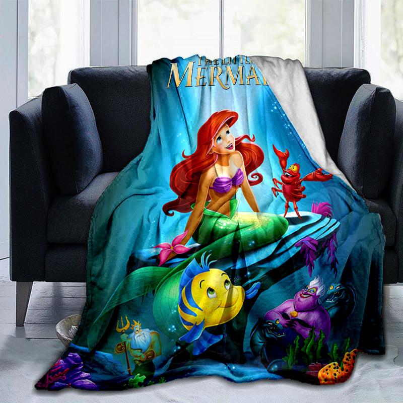 1 pièce, La Petite Sirène Ariel Décoration d'Intérieur Couverture Douce en Flanelle pour Canapé, Lit, Voiture, Plage, Bureau Idée Cadeau sieste pour Amis
