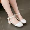*Summer New Comfortable Children's Casual Shoes Fashionable Elegant Round Head Soft Princess Baotou Middle Heel Sandals