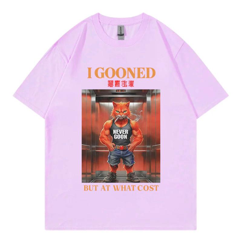 I Gooned But At What Cost Funny Tshirt Japanese Goon Meme Graphic T Shirts Mens Womens Casual Fashion Short Sleeve Tshirts