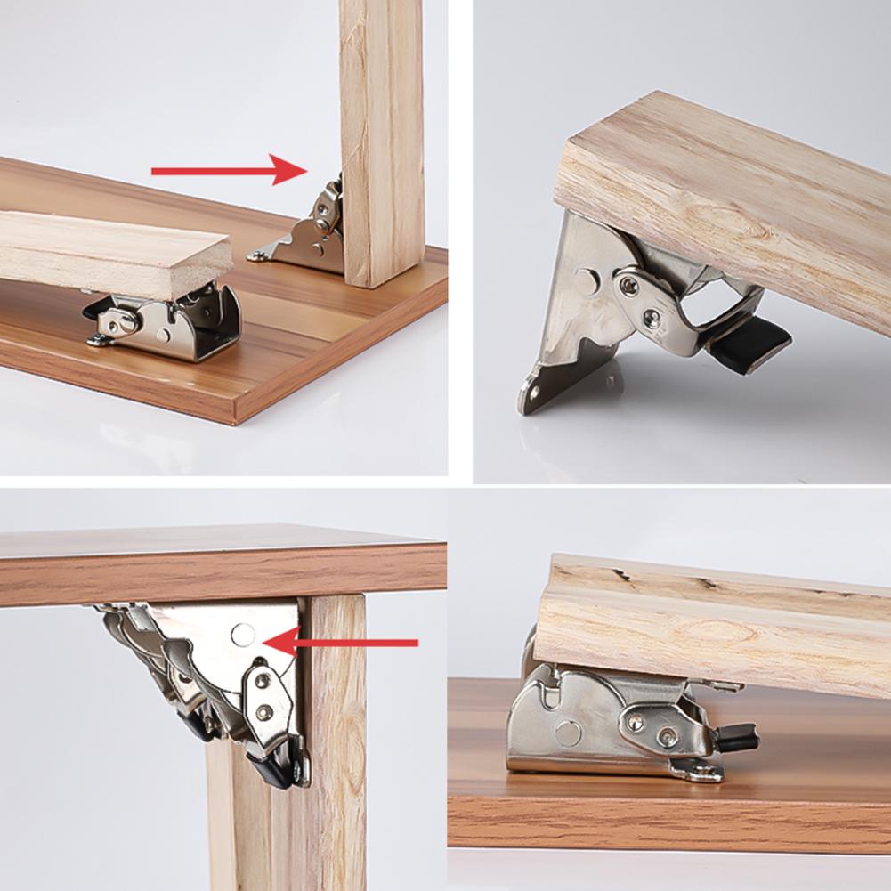 90 Grad Klapptischbeinhalterung, Mehrwinkel-Selbstverriegelungs-Scharnierbeschläge, Klappbares Verriegelungsscharnier für Tischstütze Werkbank
