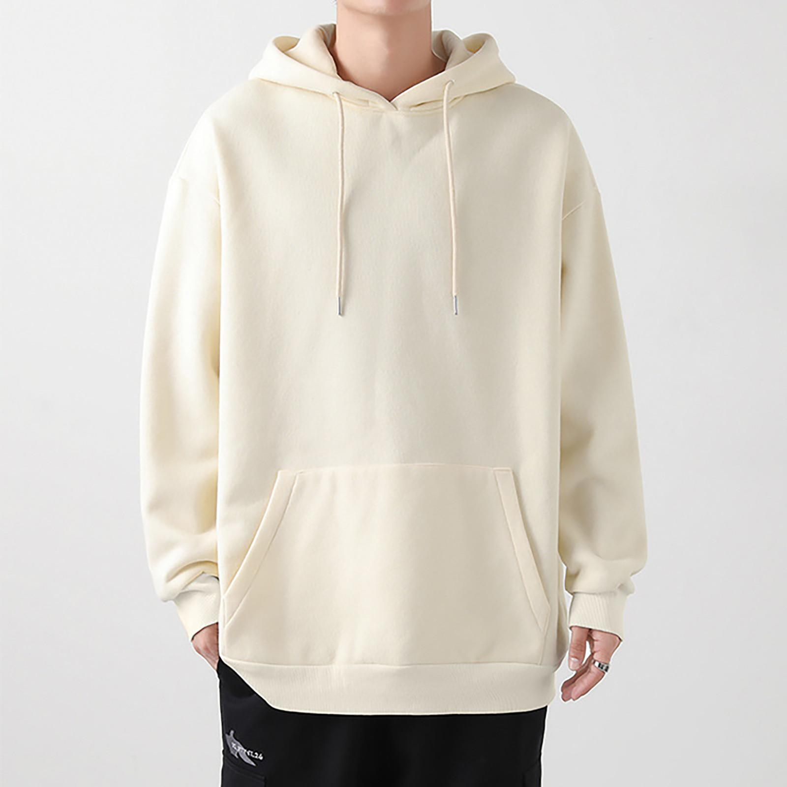 Мужской осенне-зимний однотонный спортивный повседневный свитер с длинными рукавами — фото 4