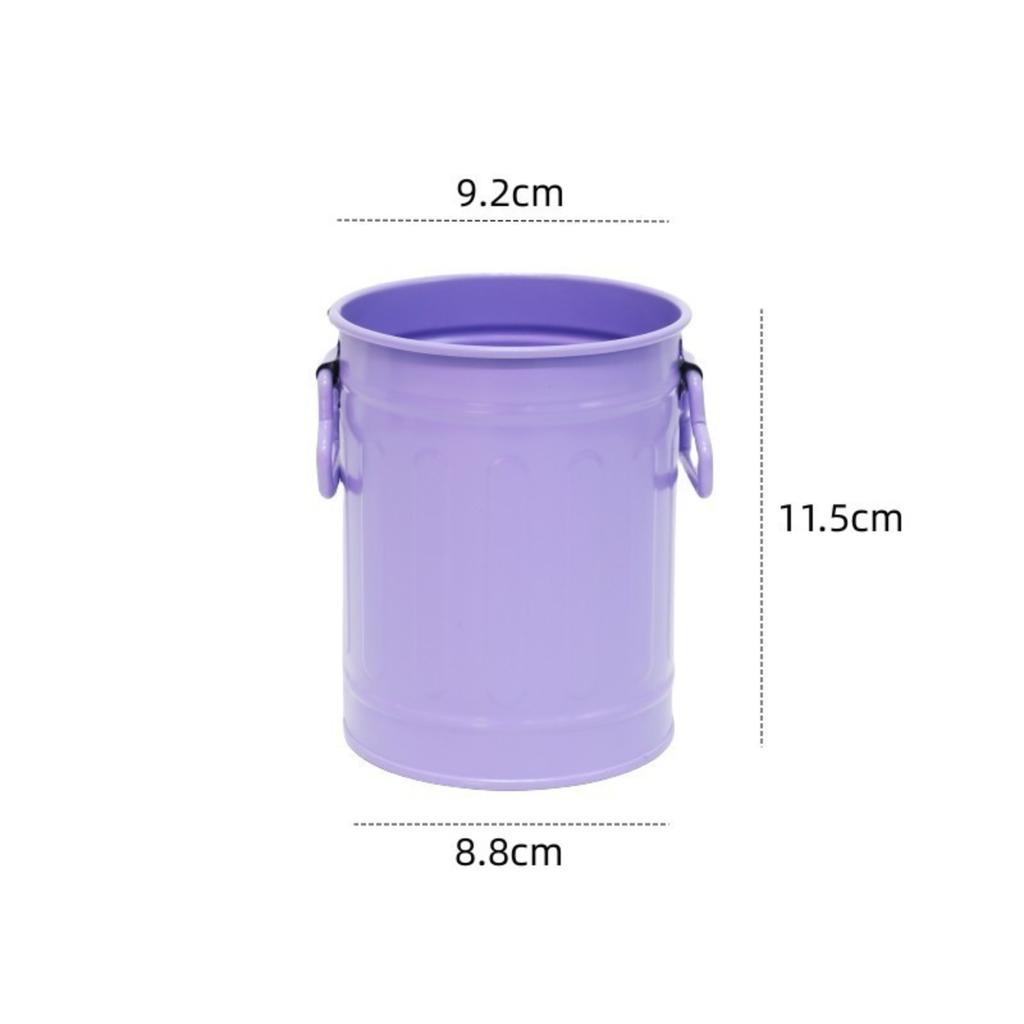 Multifunctional Desk Organizer Pen Holder Container Metal Storage Bucket with Handle for Office School Desktop Accessories
