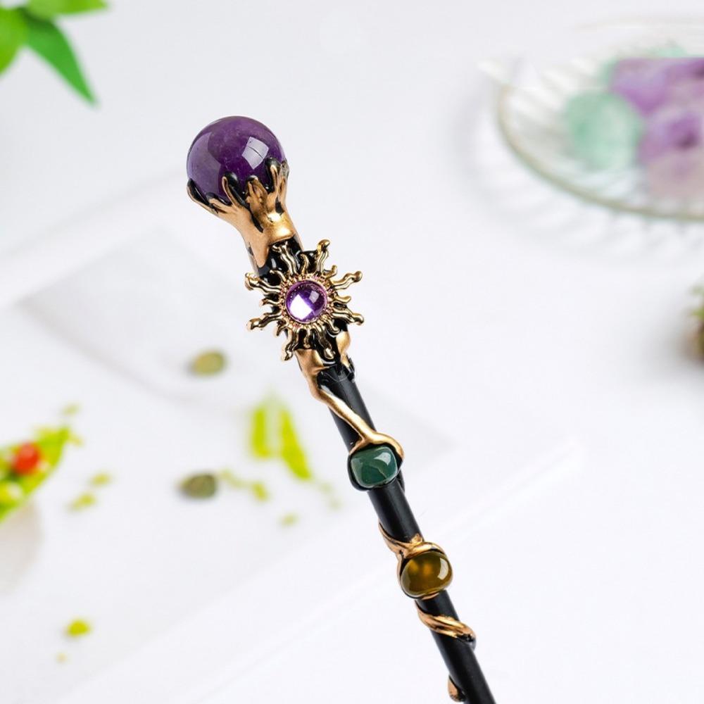 DIY Handmade Fairy Stick Halloween Prop Magic Scepter Creative Crystal Magic Wand Holiday Gift