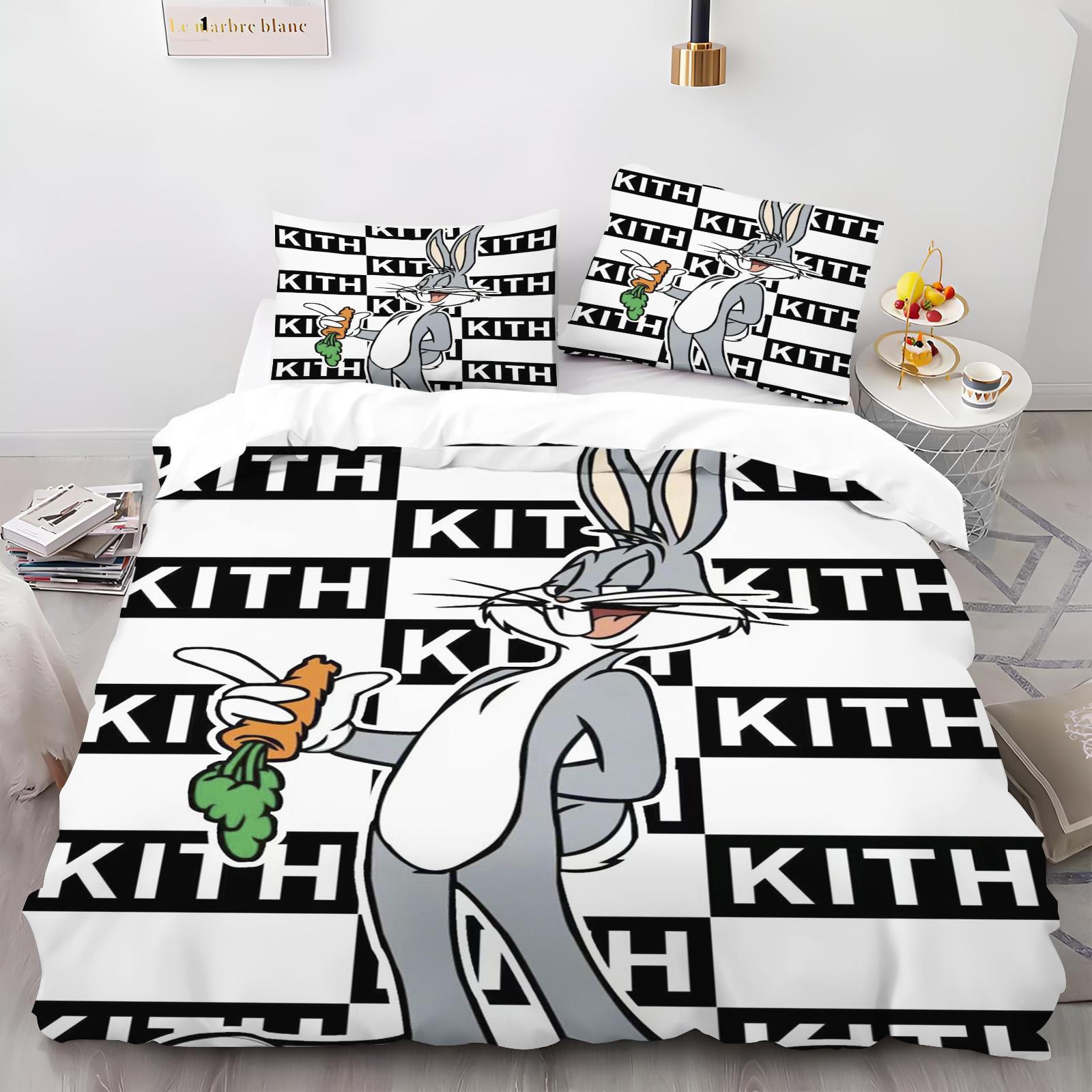 

Мультяшный Кролик Кролик Пододеяльник Мягкий и Дышащий Одеяло Тепло Детская Спальня Постельное Белье EU Single(135*200cm)3pcs