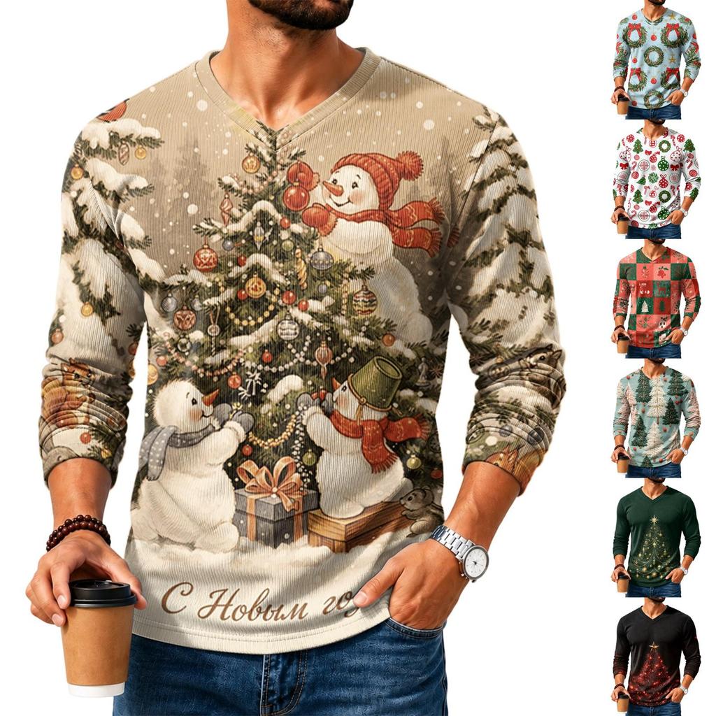 Men's Casual Loose Fit V-Neck Top