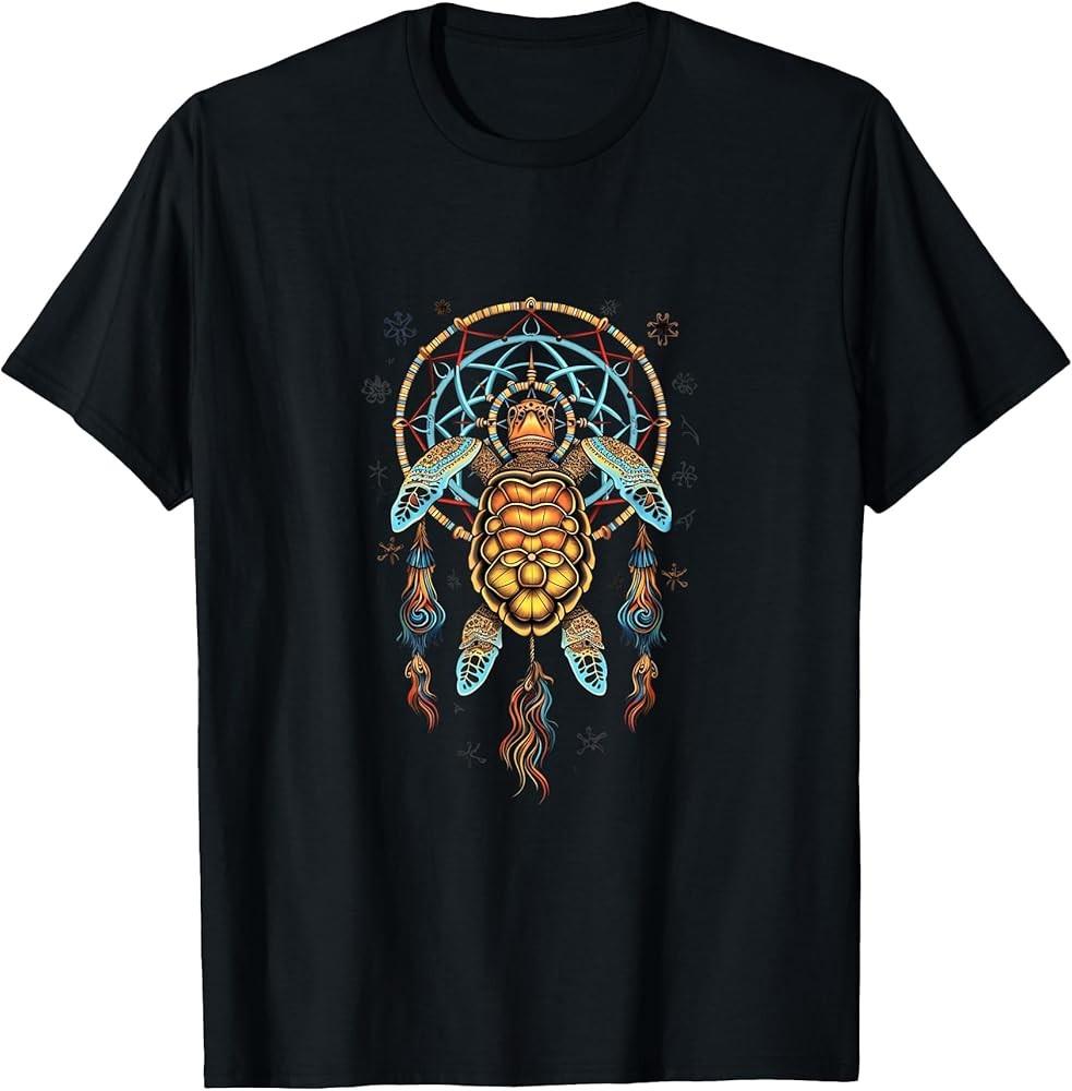 Dream Catcher Sea Turtle Indian Tribal Art TShirt Unisex T-Shirt S