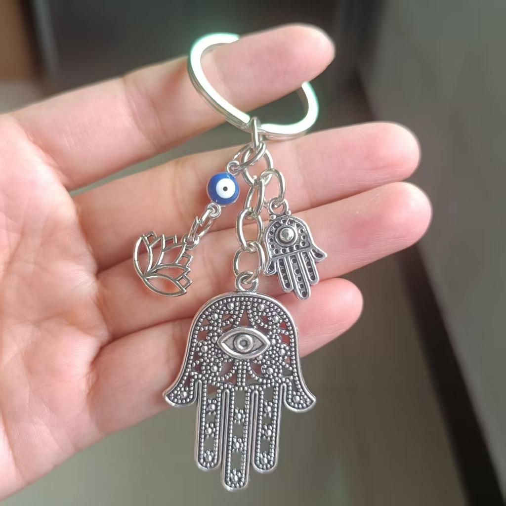 Turkish Evil Eye & Hamsa Hand Keychain Pendant