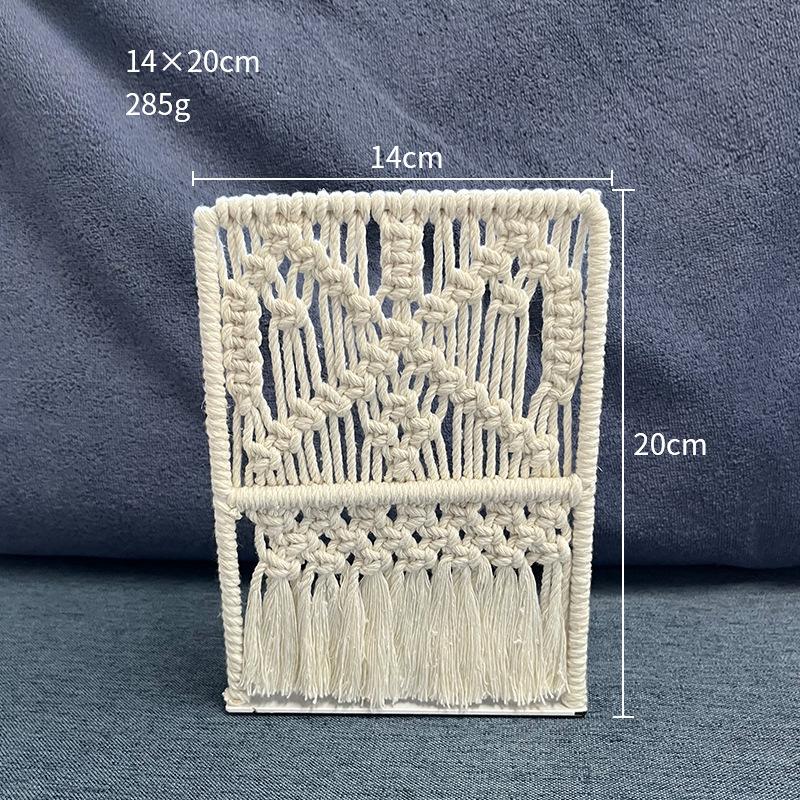 

Настольная подставка для книг, книжный шкаф, плетеный вручную, креативный книжный шкаф, простая подставка для книг, держатель для книг Style2 белый