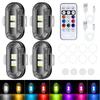 1/4/8pcs Motorcycle RGB Strobe Light USB Warning Lamp for Bikes Modified Drones Aircraft Remote Control Flashing Warning Lights
