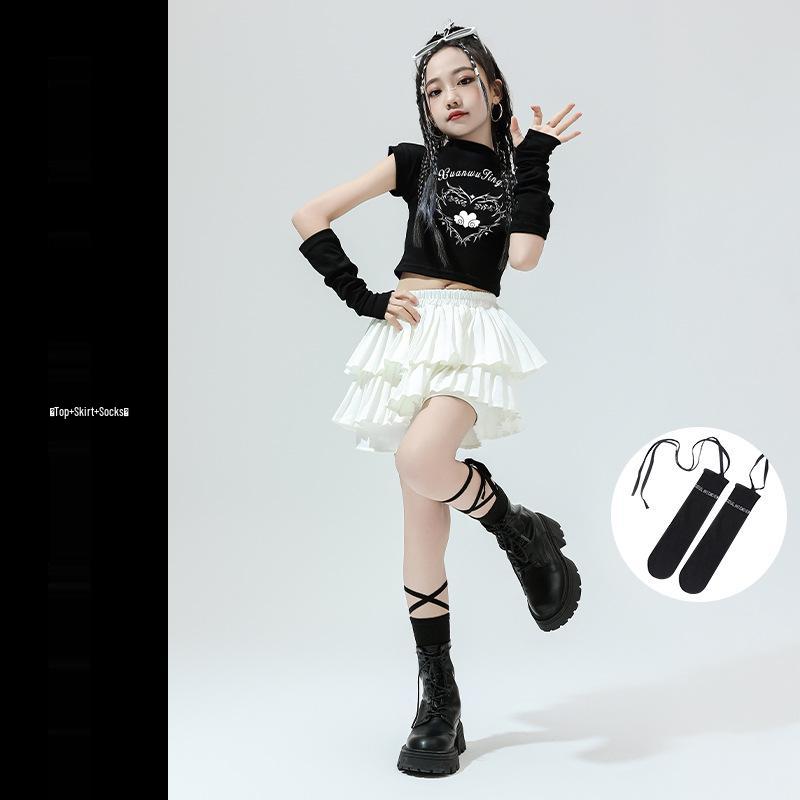 Girls' Jazz Hip Hop Dance Costume Set - Trendy Cheerleading Performance Outfit
