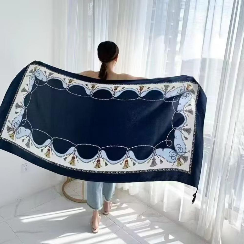 Chaka Salt Lake Great Northwest Tourism Ethnic Style Scarf Silk Scarf Women'S Summer Seaside Beach Shawl Sunscreen Thin