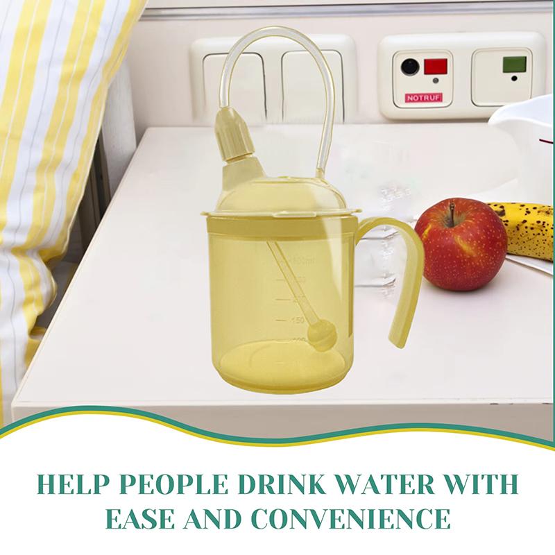 Schnabeltasse für Erwachsene, Griff aus Kunststoff, Trinkbecher, für Behinderte, ältere Menschen, auslaufsicher, Dysphagie-Tasse, Parkinsons Aids Living