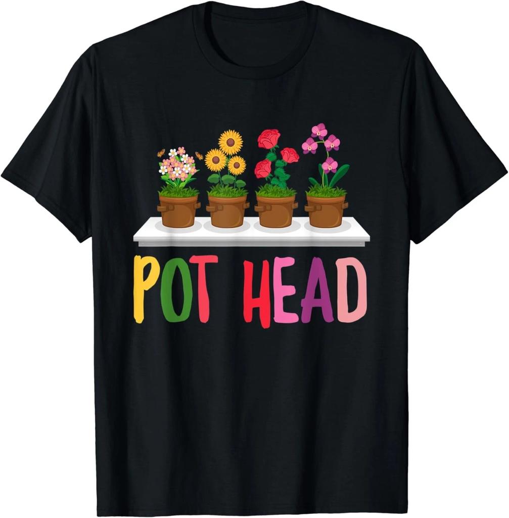 Plant Lover Gardener Pot Head Plants Pun Funny Plant Gift Unisex T-Shirt