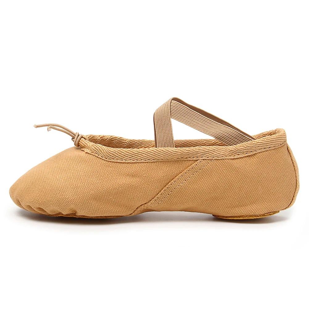 Girls Ballet Shoes Canvas Flat Ballet Dancing Slippers Dance Shoes For Adult Women Kids Children Classic Split-Sole Soft