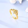 Original 925 Silver Ring Sparking Bee Eye Sun Moon Star Open Rings for Women Girls Jewelry Birthday Anniversary Engagement Gifts