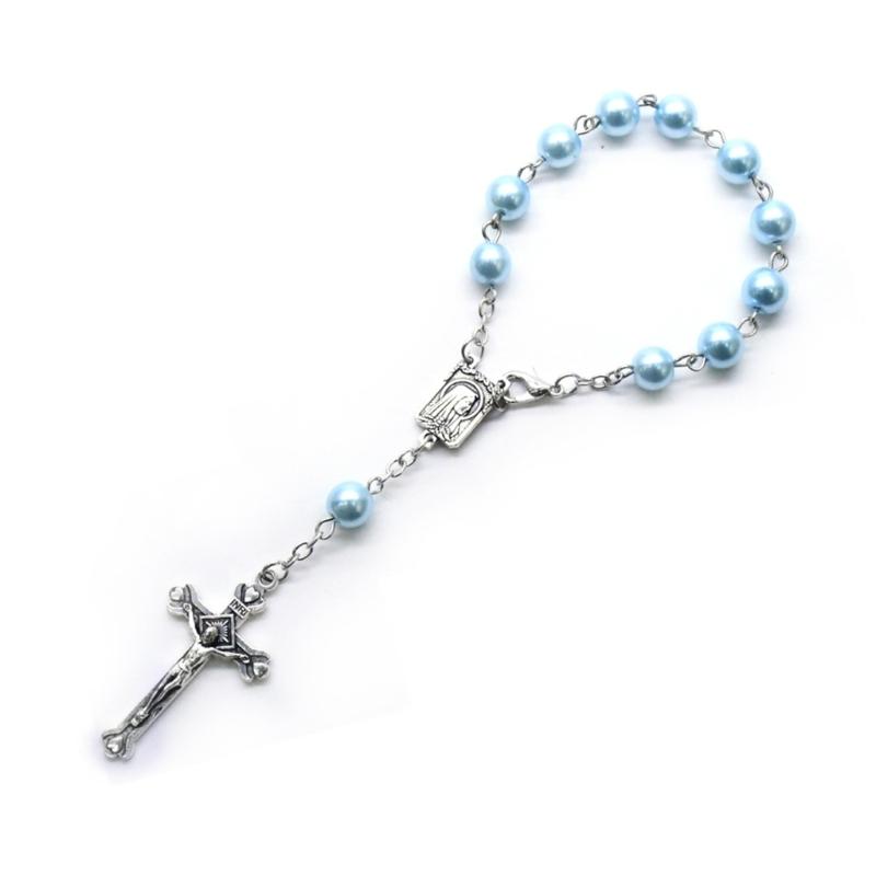 8mm Pearl Finger Rosaries Baptism Rosary Beads Finger Baptism Rosaries First Communion Favor Christening Party Gift