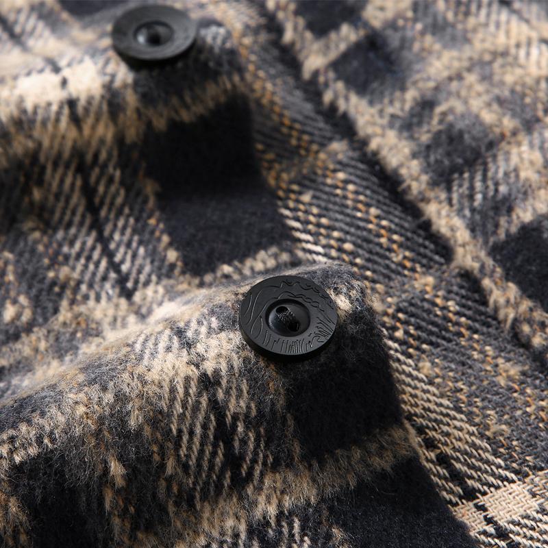 Men's Plus Size Plaid Flannel Shirt Lapel Collar Oversized Shacket 4XL‑10XL