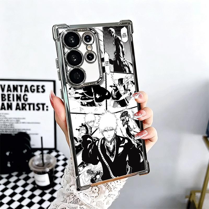 Bleach Anime Ichigo Kenpachi Plating Phone Case For Samsung Galaxy S24 S25 FE S26 Edge S23 Ultra S22 S21 Plus S20 Anti-Fall Aira