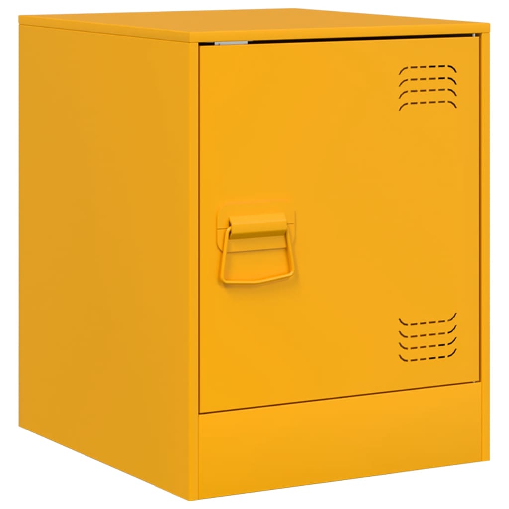 Nightstands 2 Pcs. Mustard Yellow 34.5 X 39 X 44 Cm Steel