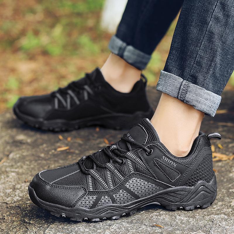 Hiking Shoes Men Outdoor Camping Anti Collision Climbing Shoe Lace Up Trekking Sneakers Tourist Trekking Mountain Climbing Trail