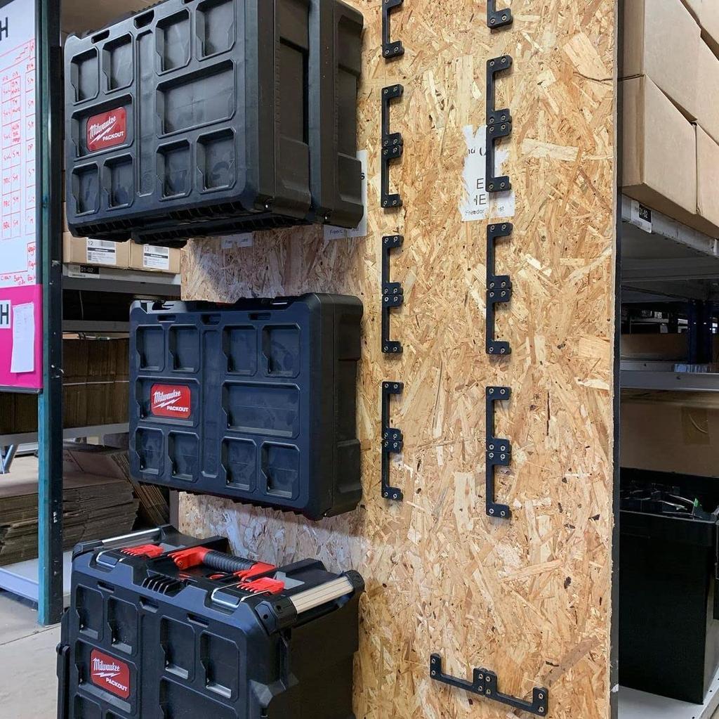 StealthMounts Cleat 'n' Feet Cleats (6-Pack) | Toolbox Storage System | Mount Anywhere | Compatible with Milwaukee Packout (Black)