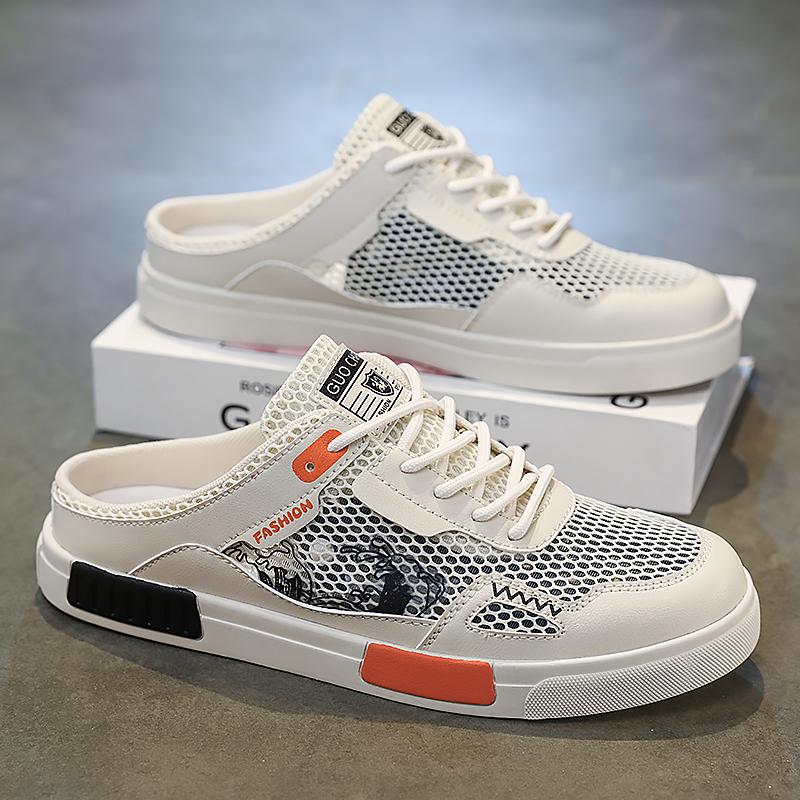 

Мужская спортивная обувь Летние мюли с открытой спиной Повседневные сандалии Сабо Кроссовки для скейтборда Школьные тапочки Большие размеры EU: 39 бежевый