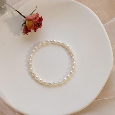 Natuurlijke zoetwater echte parel armband temperament kleine parel armband voor vriendin niet-vervagende parel armband