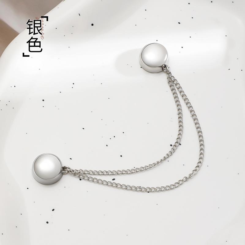 

Новые швейные принадлежности DIY Крючки Цепочка Магнитная пряжка Изысканная брошь Пряжки Подворачивающиеся штаны Шорты из сплава Штанины 4pcs серебряный