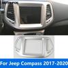 For Jeep Compass 2017 2018   Matte Center Console Air Condition AC Vent Outlet Cover Trim Navigation Frame Accessories