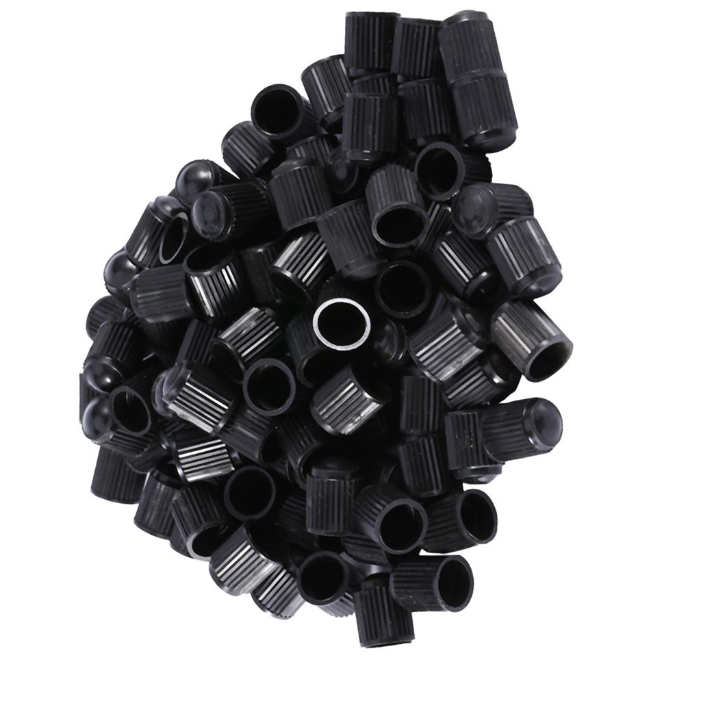 100 STÜCKE Schwarz Kunststoff Auto Auto Fahrrad Motorrad Lkw Rad Reifen Ventilkappen