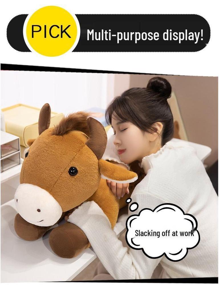 2026 Year of the Horse Zodiac Mascot Plush Toy - Black Horse New Year Gift