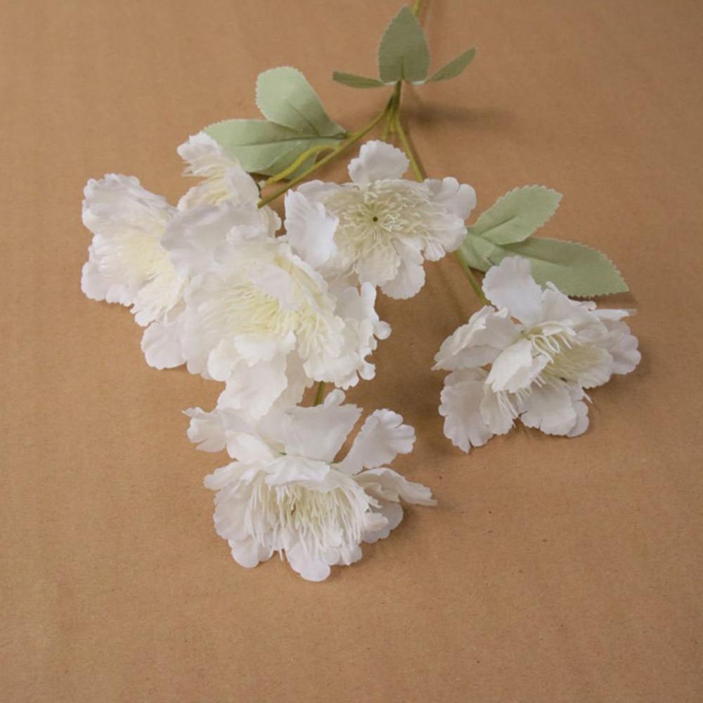 6-head Artificial Peony Flowers 60CM Bridal Bouquet New Artificial Silk Flowers  DIY белый