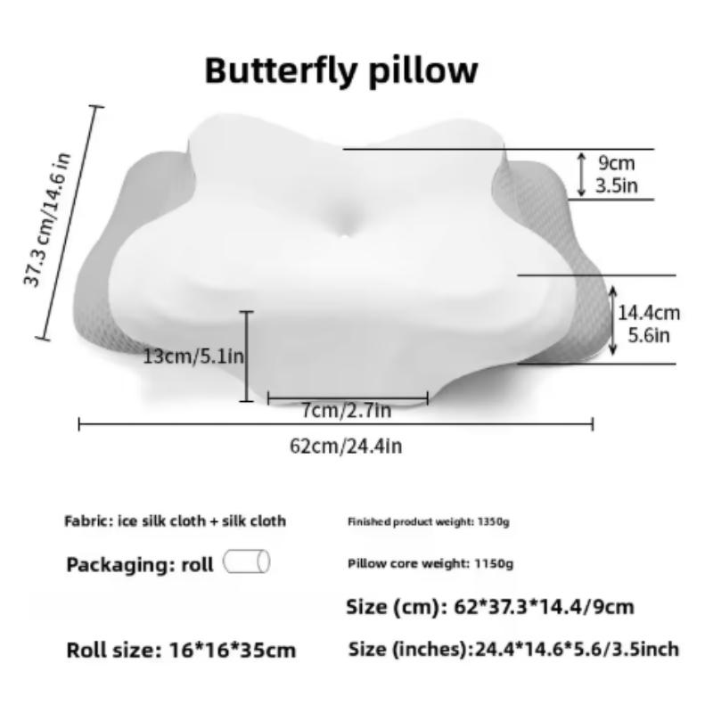 Ergonomic Memory Foam Cervical Pillow for Neck Pain Relief Cover Dual Height Support for All Sleep Positio