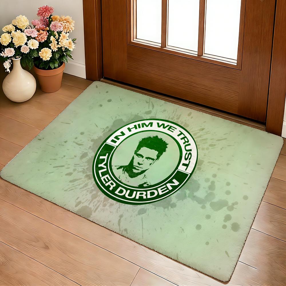 Movie Fight Club Brad Ptt Boxing Film Floor Mat Cozy Flannel Soft Thick Non-Slip Mat For Living Room Bedroom Kitchen Decor Rugs