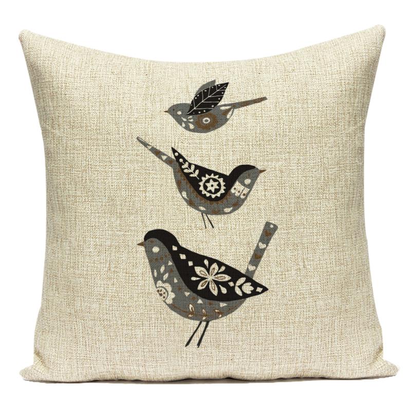 Geometry Animal Plants Cushion Cover Decorative Sofa Seat Home Office Decor Pillow Covers Bear Bird Pattern Throw Pillow Cases