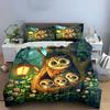 Cute Owl Family Decorative Set Bedding Set With 1 Duvet Cover 2 Pillowcases Single Double King Queen, Gift