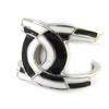 Ocelový prsten 'Calypso' černá bílá stříbrná