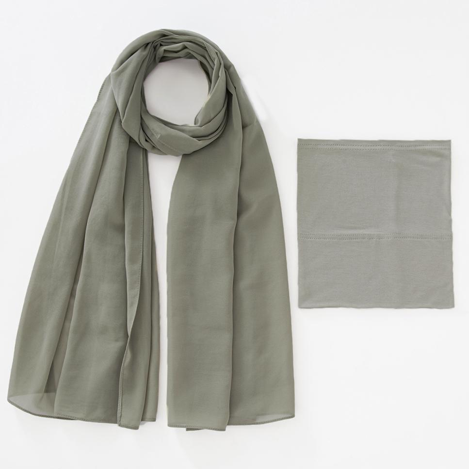 

Подходящий шифоновый хиджаб набор Труба Однотонный шарф Модальная подшапка Длинная шаль Мусульманский хиджаб