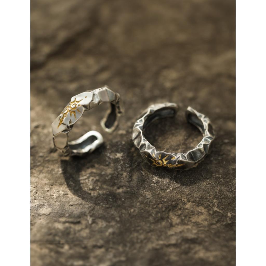 Anello Totem Pietra dei Desideri Regolabile, Gioielli Punk in Acciaio Inossidabile per Donne Uomini, Vestibilità Comoda Usura Quotidiana Idea Regalo