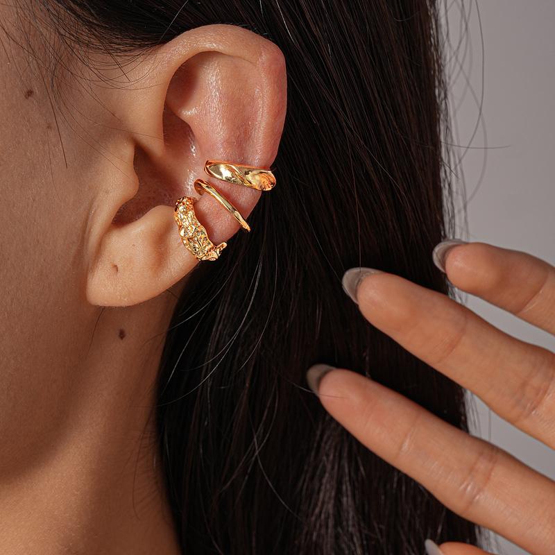 3 Stuks Onregelmatige Clipoorbellen voor Vrouwen Prachtig Geometrisch Rond Oor Cuffs Set Trendy Simpel Punk Vintage Veelzijdige Sieraden Cadeau