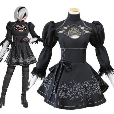 Sexy Nier Automata Cosplay Yorha 2B Hry s kostýmy Halloween Kostým Ženy Role Hrát Kostýmy Dívky Ženy Anime Role Hrát Party Fancy Dress