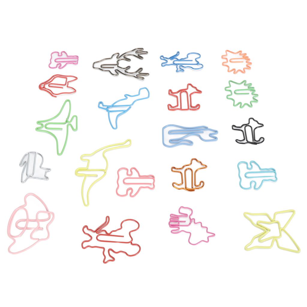 100pcs Animal Shaped Paper Clips Cute Funny Assorted Colors Metal Bookmarks Paper Clips for Books Notes
