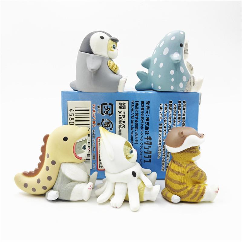 Cute Pvc Ocean Creatures Figurines Blind Box Sitting Pose Series Squid Penguin