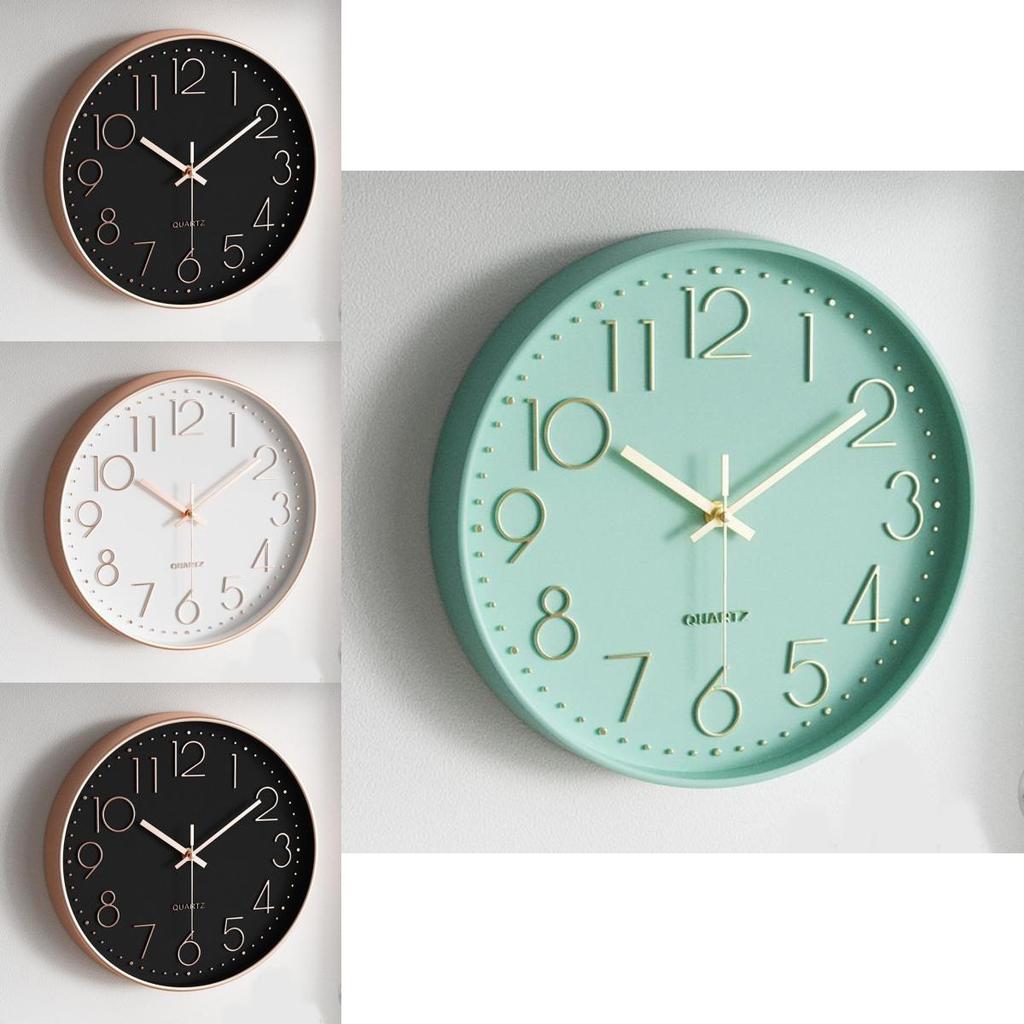 Modern Round Quartz Wall Clock With Silent Motion For Living Room Decor
