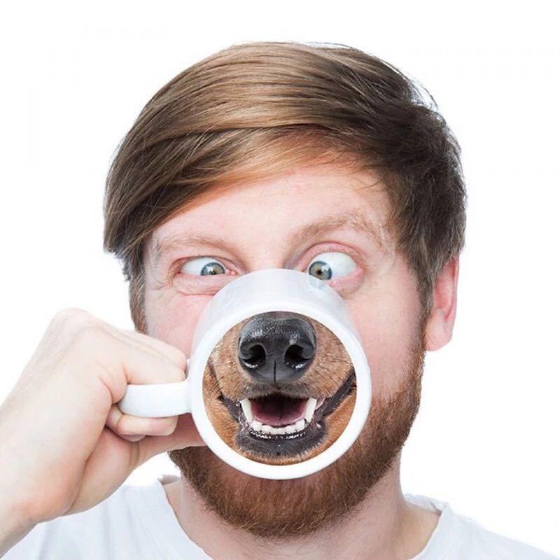 Creative Spoof Funny Pig Nose Dog Nose Cup Creative Ceramic Mug Water Cup Coffee Cup 201-300ml