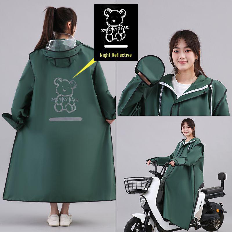 Unisex Full-Body Raincoat for Electric Vehicles with Transparent Brim