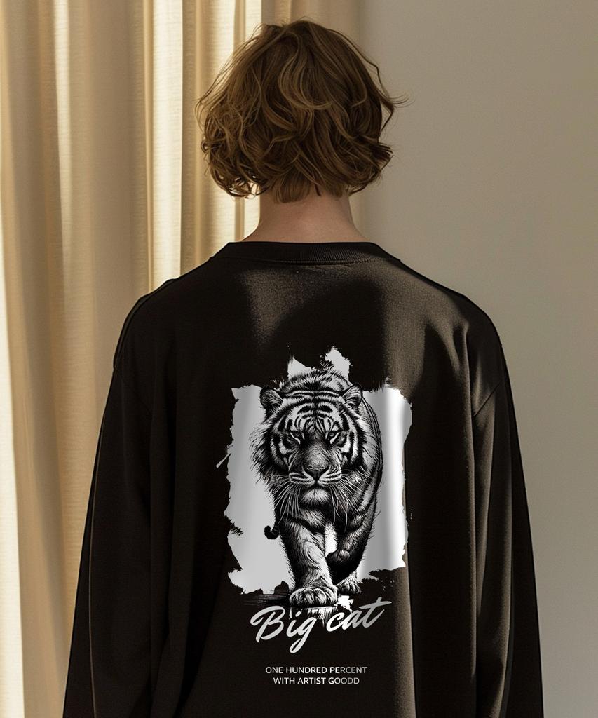 OHP Ohpxgoodd Bdrawing Big Cat Basic Long Sleeve T-Shirt
