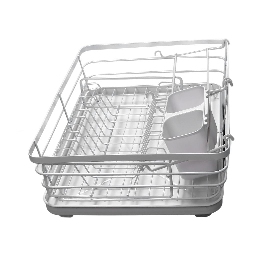 Dish Drainer Organizer Shelf Rugged 360 Degrees  Rotatable Spout Large Capacity Dish Drying Rack for Kitchen Counter