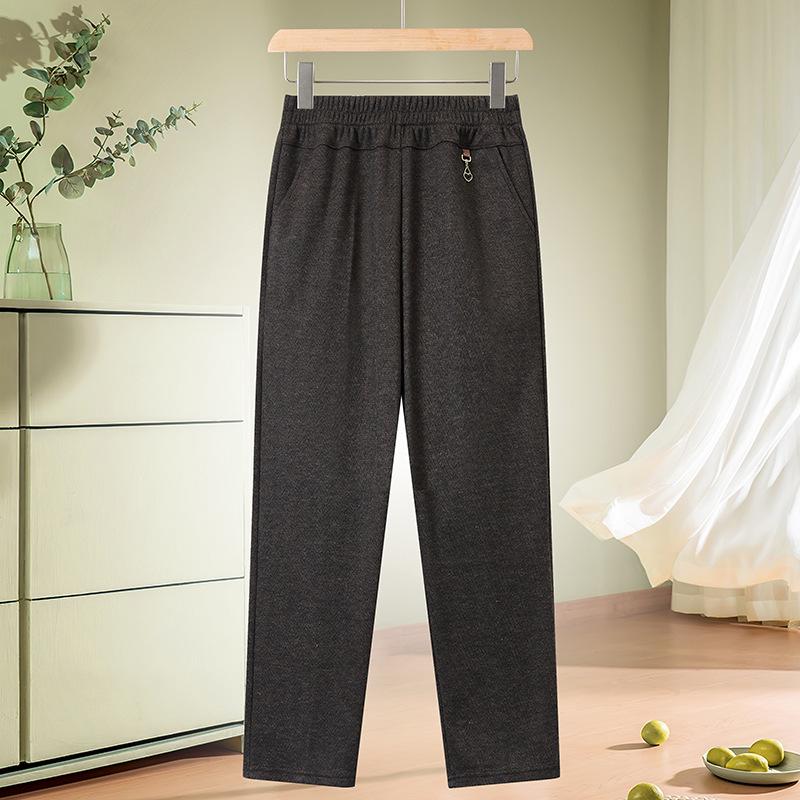 Elastyczne Spodnie z Wysokim Stanem dla Kobiet w Średnim Wieku i Starszych - Codzienne, Luźne Spodnie Jesienne