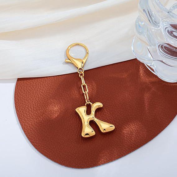 26 Alphabet Keychain: 18K Gold-Plated Pendant - Elegant Niche Design